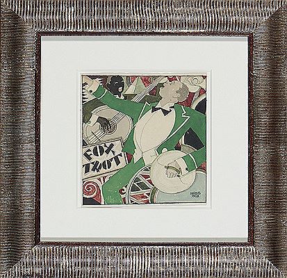 Sample artwork by Bernardo Marques (1899 - 1962), known for neofigurative watercolor painting, design, engraving, illustration, and caricature - View similar artists and auction records