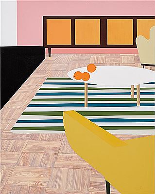 A Living Room with Oranges