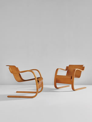 Pair of "Paimio" armchairs, model no. 41