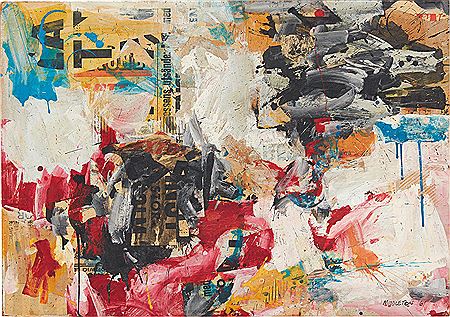 Sample artwork by Samuel (Sam) Middleton (1927 - 2015), known for abstract painting, collage, jazz music motif - View similar artists and auction records