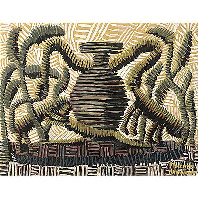 Sans titre by Mwenze Kibwanga - Auction record, sale price, and art valuation. Compare with similar artists and explore comparable artworks.