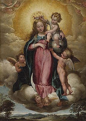 LA VERGINE INCORONATA DA GESU' BAMBINO
