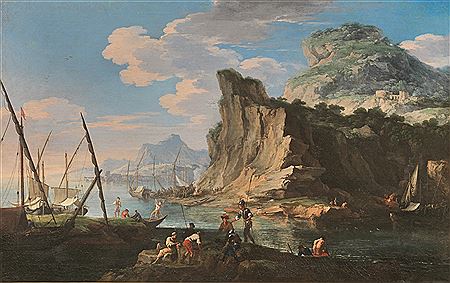 PAESAGGIO COSTIERO CON ROVINE ANTICHEMARINA CON BARCHE E FIGURE (2) by Jacob Heusch - Auction record, sale price, and art valuation. Compare with similar artists and explore comparable artworks.
