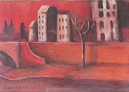 Sample artwork by Elaino Fantuzzi (1909 - 1987), known for abstract figurative painting, portrait and genre - View similar artists and auction records