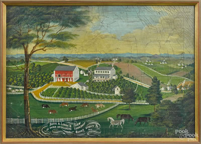 Daniel B. Lorah's Farm In Unter Heidelberg Township Berks County PA, 1872 by Charles Hofmann - Auction record, sale price, and art valuation. Compare with similar artists and explore comparable artworks.