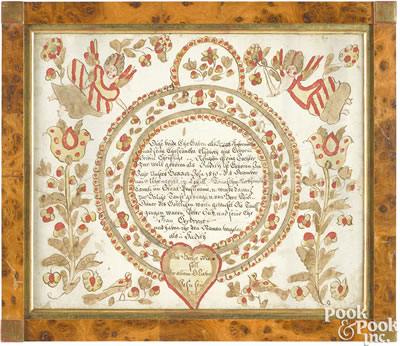 Sample artwork by Blousy Angel (act. 1780-1811), known for fraktur - View similar artists and auction records
