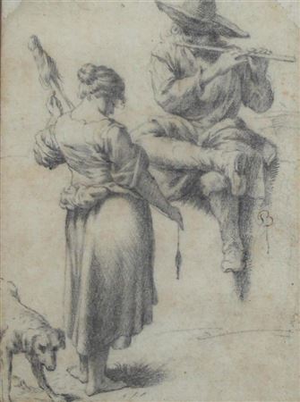 FLUTE PLAYER, SPINNER AND DOG