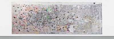 Sample artwork by Mark Bradford (Born 1961), known for large-scale abstract collage-paper items - View similar artists and auction records