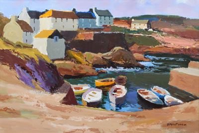 Sample artwork by Donald McIntyre (1923 - 2009), known for marine, harbor view and landscape painting - View similar artists and auction records