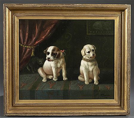 Puppies. 1904 by Ferdinand Danton Jr - Auction record, sale price, and art valuation. Compare with similar artists and explore comparable artworks.