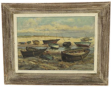 "Barques de pêche à marée basse, Finistère sud"