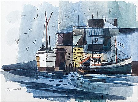 Fishing Boats with Gulls