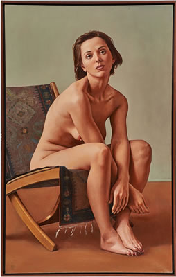 Nude on Chair D.W., 1996 by Ron Schwerin - Auction record, sale price, and art valuation. Compare with similar artists and explore comparable artworks.