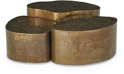 Trio of amoeba coffee tables,1981