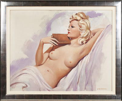 Untitled (female nude with book), 1945
