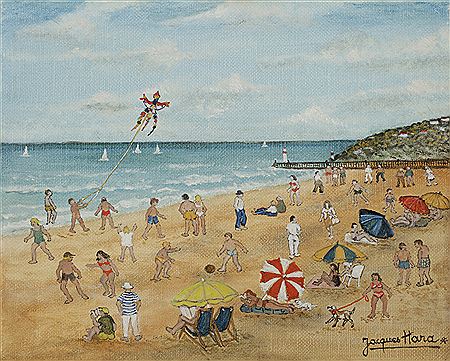 Plage animée en Normandie by Jacques Hara - Auction record, sale price, and art valuation. Compare with similar artists and explore comparable artworks.