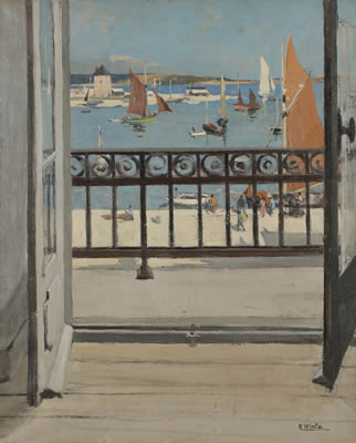 Sample artwork by Raymond (Joseph Raymond) Wintz (1884 - 1956), known for coastal view, villlage buildings, marine, interior scene painting, engraving - View similar artists and auction records
