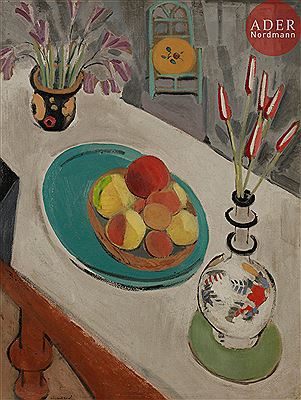 Nature morte au plateau vert