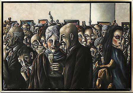 Gesellschaft auf einer Vernissage