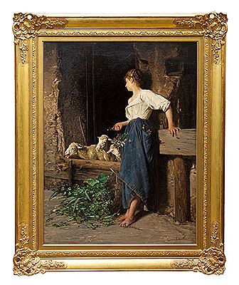 The Flower Girl with sheep by Valerico Laccetti - Auction record, sale price, and art valuation. Compare with similar artists and explore comparable artworks.