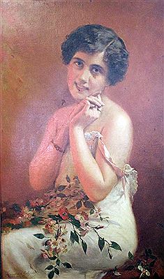 Pretty Lady with Flowers