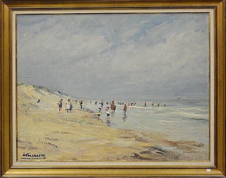 "View of busy beach"