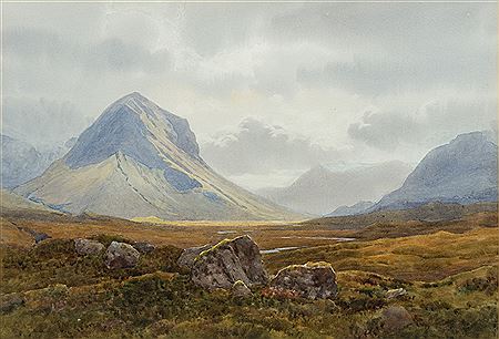 Glen Sligachan, Skye by Captain George Drummond-Fish - Auction record, sale price, and art valuation. Compare with similar artists and explore comparable artworks.