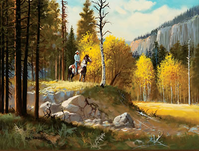 "Collection of Three Paintings - Deep Fall, Rough Country, Aspen Morning"