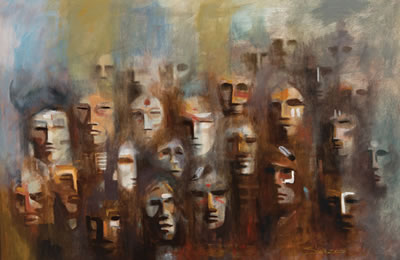 Council of Forgotten People # 68 by Patrick (Hinds) Swazo - Auction record, sale price, and art valuation. Compare with similar artists and explore comparable artworks.