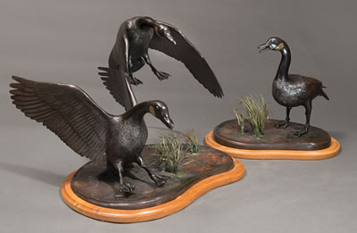 Set of Two Bronzes - The Protector