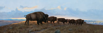 Sample artwork by Leslie Hamilton (Les) Peters (1916 - 2010), known for wildlife and mountain landscape painting, sculpture, mural - View similar artists and auction records