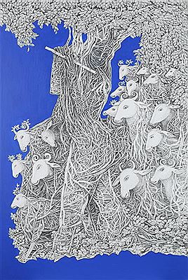 KRISHNA WITH COWS, 2016