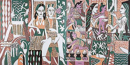 Sample artwork by K G Subramanyan (1924 - 2016), known for abstract figure and genre painting; terracotta pottery - View similar artists and auction records