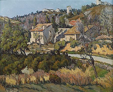 Sample artwork by Emile Mangenot (1910 - 1991), known for landscape and water scene painting - View similar artists and auction records