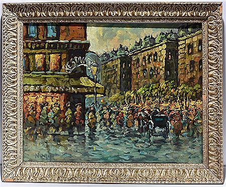 French Impressionist Street Scene.