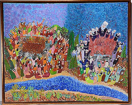 Sample artwork by Harry Lieberman (1876 - 1983), known for primitive style religious theme paintinn - View similar artists and auction records