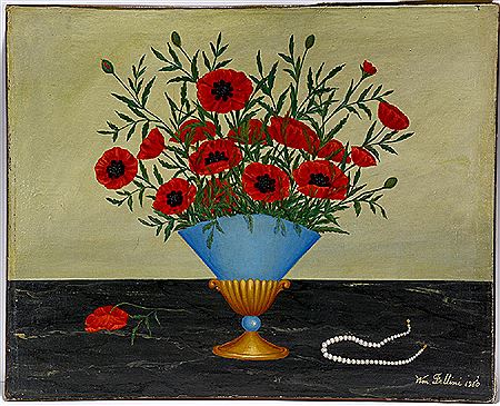Still Life With Poppies by William Fellini - Auction record, sale price, and art valuation. Compare with similar artists and explore comparable artworks.