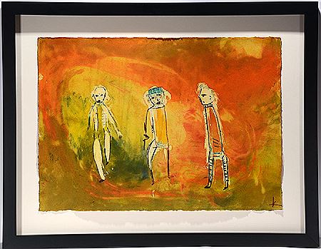 Three Men With Orange Background