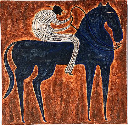 Old Man On A Blue Horse by Steven Chandler - Auction record, sale price, and art valuation. Compare with similar artists and explore comparable artworks.