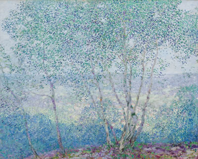 "Through the Trees, Giverny" by Lawrence Mazzanovich - Auction record, sale price, and art valuation. Compare with similar artists and explore comparable artworks.