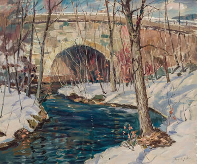 Stone Bridge in Winter