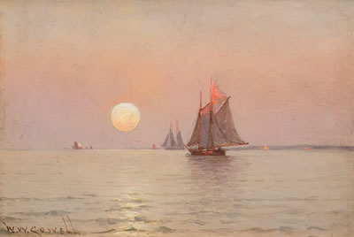 Ships Sailing at Sunset