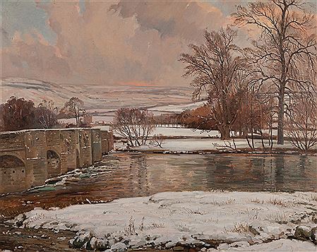 Crickhowell Bridge in Winter by Donald H Floyd - Auction record, sale price, and art valuation. Compare with similar artists and explore comparable artworks.