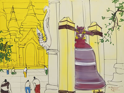 PAGODA BELL by Zaw Min - Auction record, sale price, and art valuation. Compare with similar artists and explore comparable artworks.