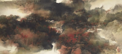 AUTUMN MOUNTAINS IN THE MIST
