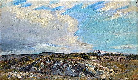 "Provencal Landscape" by Auguste Louis Roure - Auction record, sale price, and art valuation. Compare with similar artists and explore comparable artworks.