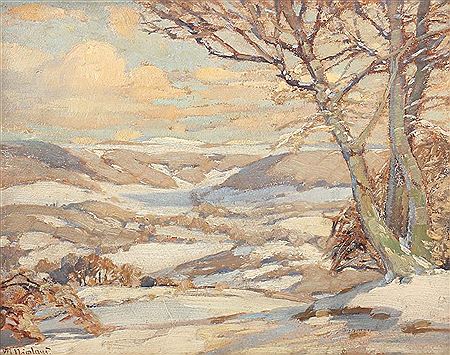 "Schneeschmelze auf der schwäbischen Alb", Landschaftsdarstellung mit Feldern und Hügeln by Martin Nicolaus - Auction record, sale price, and art valuation. Compare with similar artists and explore comparable artworks.