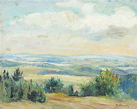 "Albansicht", spätsommerliche Landschaft mit Weitblick über Wiesen und Felder by Julie Strathmeyer-Wertz - Auction record, sale price, and art valuation. Compare with similar artists and explore comparable artworks.