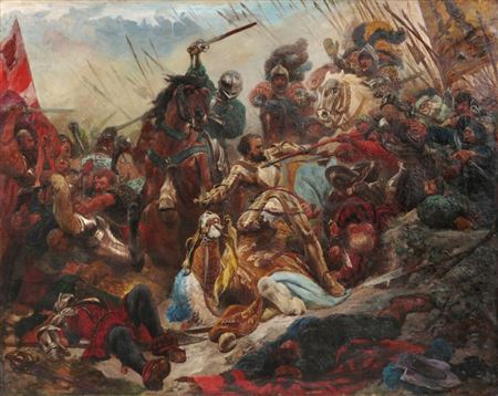 Die Gefangennahme Franz I. in der Schlacht bei Pavia 1525.