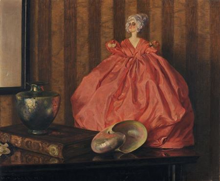 Stilleben mit roter Puppe. by Hermann Theodor Droop - Auction record, sale price, and art valuation. Compare with similar artists and explore comparable artworks.